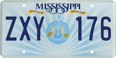 MS license plate ZXY176