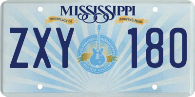 MS license plate ZXY180