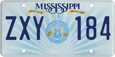 MS license plate ZXY184