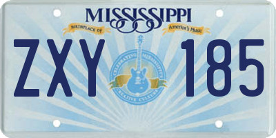 MS license plate ZXY185
