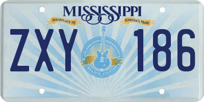 MS license plate ZXY186