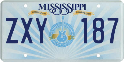 MS license plate ZXY187