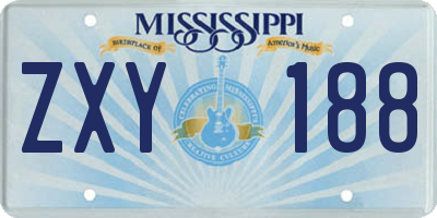 MS license plate ZXY188