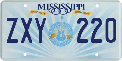 MS license plate ZXY220