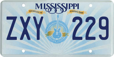 MS license plate ZXY229