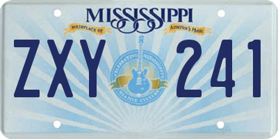 MS license plate ZXY241