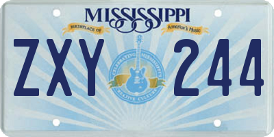 MS license plate ZXY244