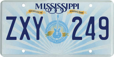 MS license plate ZXY249