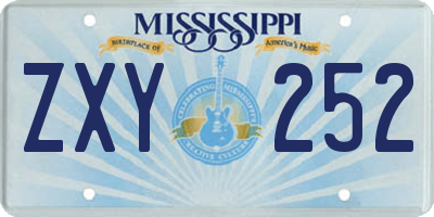 MS license plate ZXY252