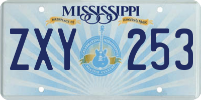 MS license plate ZXY253