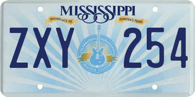 MS license plate ZXY254
