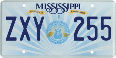 MS license plate ZXY255