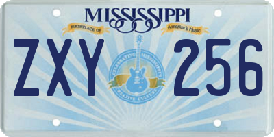 MS license plate ZXY256