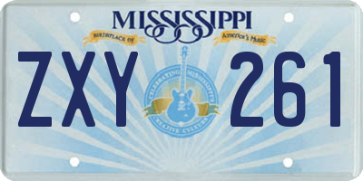 MS license plate ZXY261
