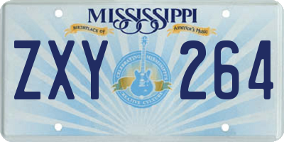 MS license plate ZXY264