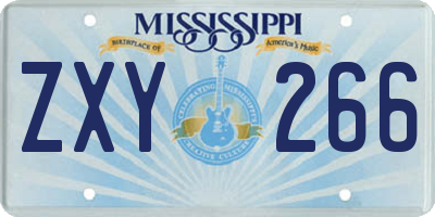 MS license plate ZXY266
