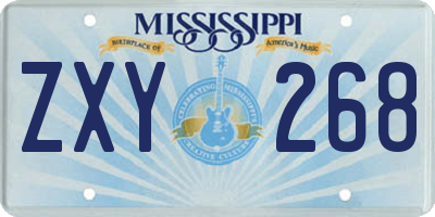 MS license plate ZXY268