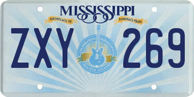 MS license plate ZXY269