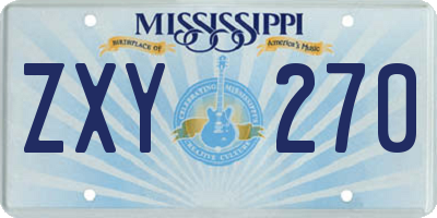 MS license plate ZXY270