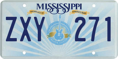 MS license plate ZXY271
