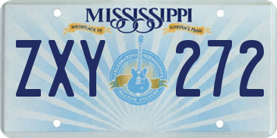 MS license plate ZXY272