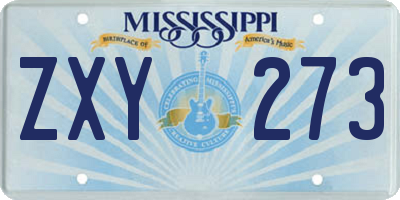 MS license plate ZXY273