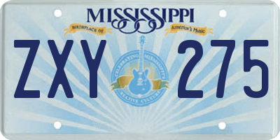 MS license plate ZXY275
