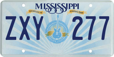 MS license plate ZXY277