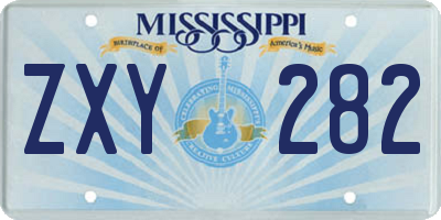 MS license plate ZXY282