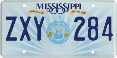 MS license plate ZXY284