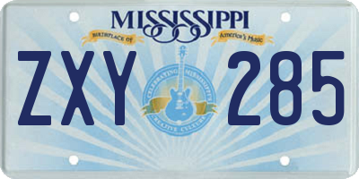 MS license plate ZXY285