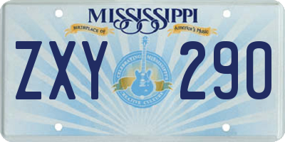MS license plate ZXY290
