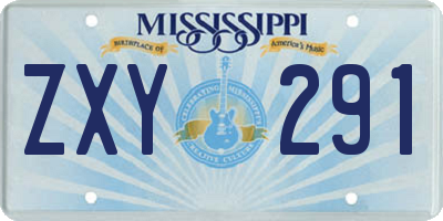 MS license plate ZXY291