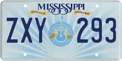MS license plate ZXY293