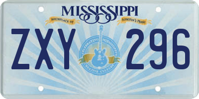 MS license plate ZXY296