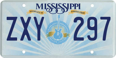 MS license plate ZXY297