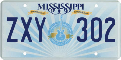 MS license plate ZXY302