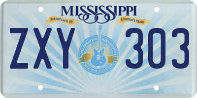MS license plate ZXY303