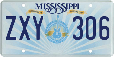 MS license plate ZXY306