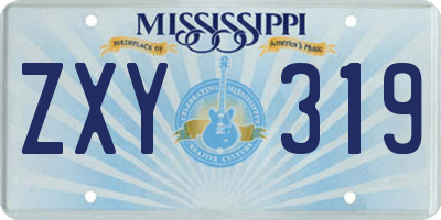 MS license plate ZXY319