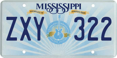 MS license plate ZXY322