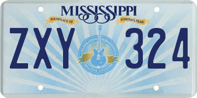 MS license plate ZXY324