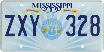 MS license plate ZXY328