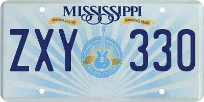 MS license plate ZXY330