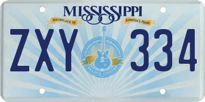 MS license plate ZXY334