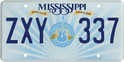 MS license plate ZXY337