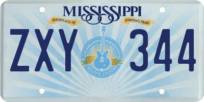 MS license plate ZXY344