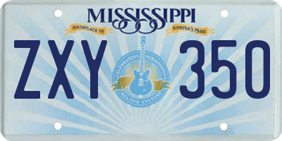 MS license plate ZXY350