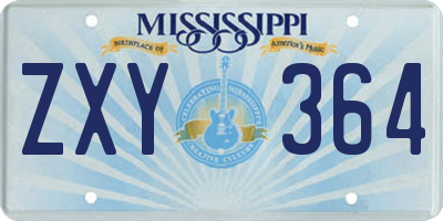 MS license plate ZXY364