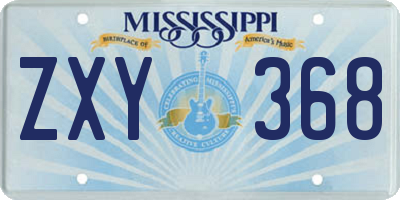 MS license plate ZXY368